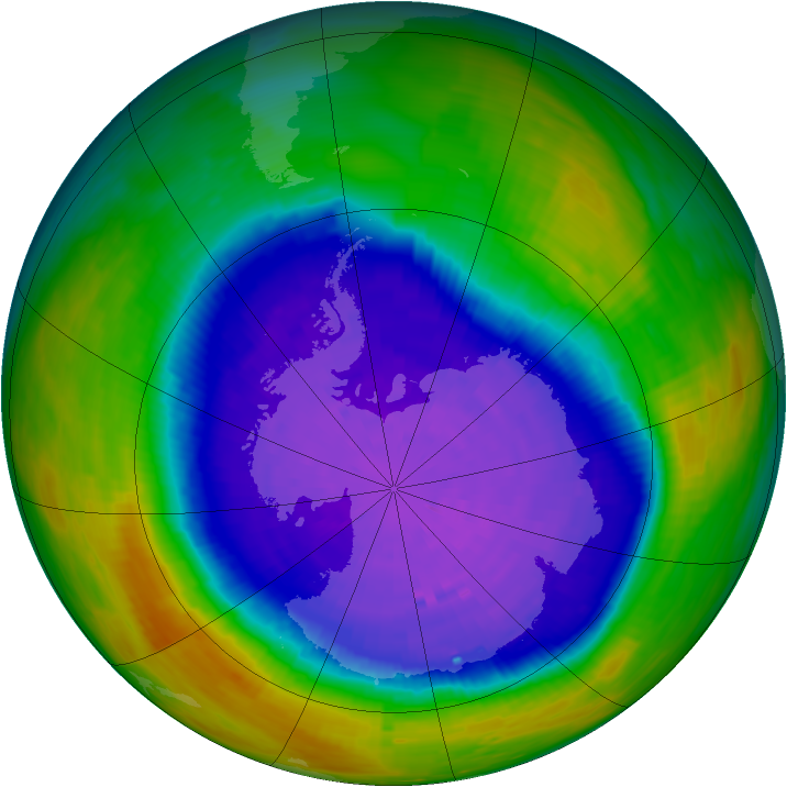 Antarctic ozone map for 28 September 1994